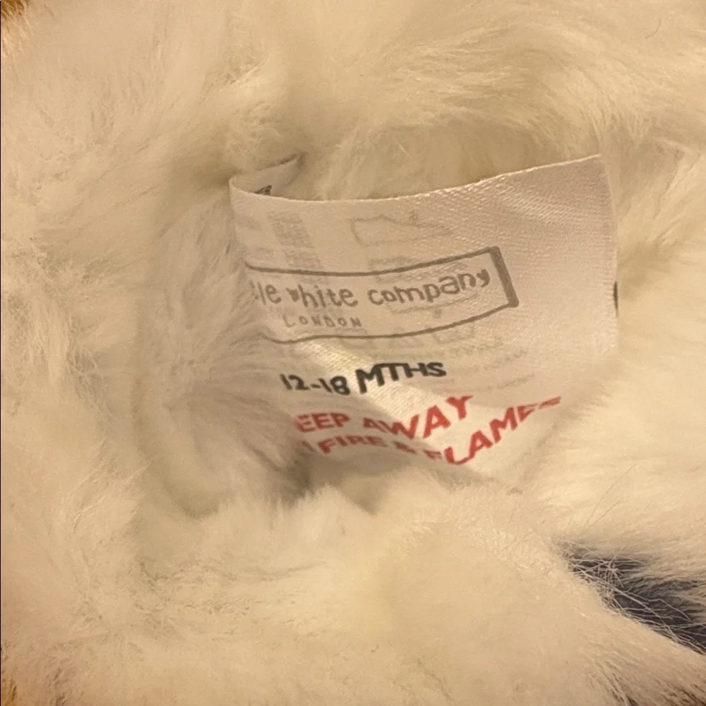The White Company Fluffy White Baby Booties 12-18 months